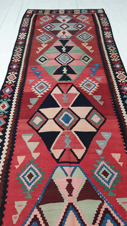 Antique Sahsavan Kilim 392x142cm | Rug# 3233