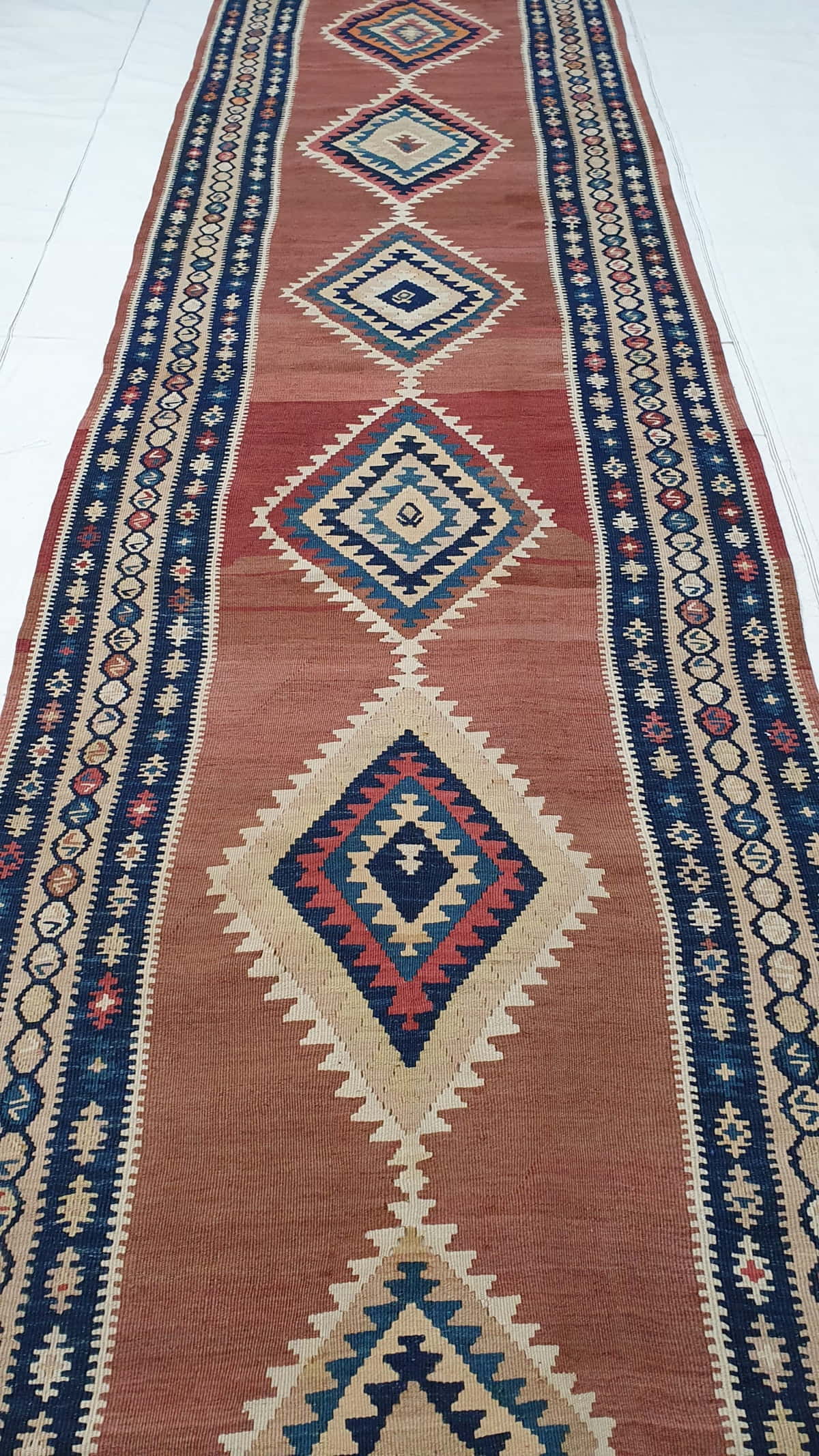 Antique Kurdi Kilim, circa 1910, Persia,  426x110cm | Rug# 3327