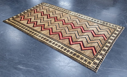 Nomadic Bakhtiari Gabbeh 212x116cm | Rug# 3535