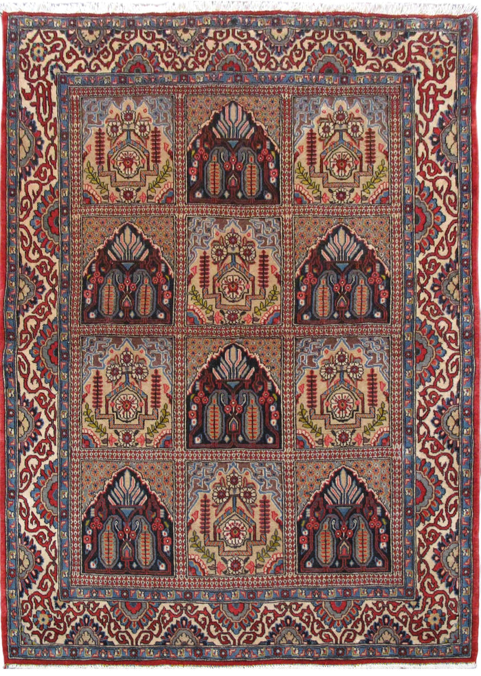 Vintage Qum Garden Panel Rug 204x145cm | Rug# 6901