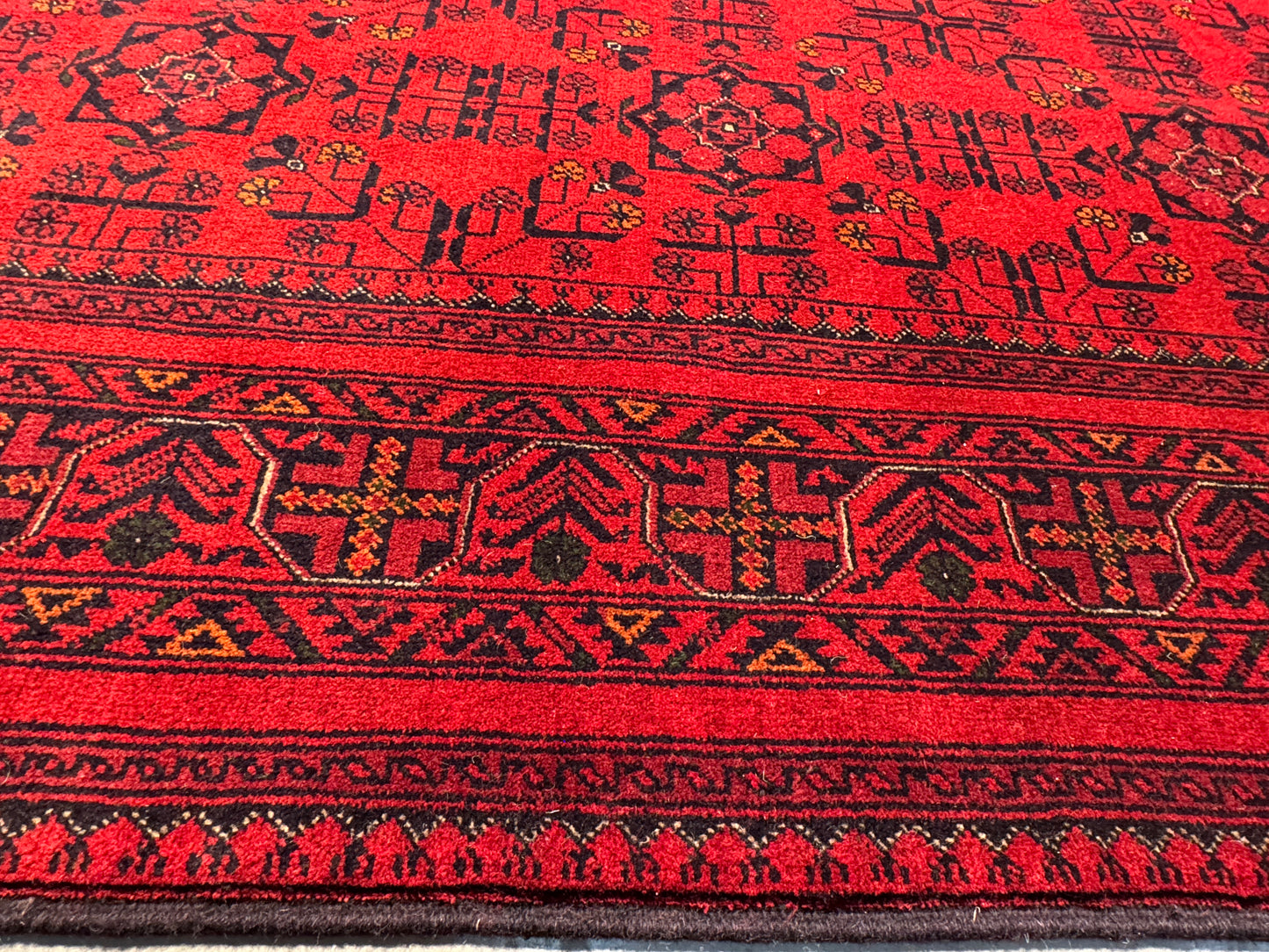 Afghan Ersari weave Kondor fine local wool pile 300x251 cm | Rug 25988