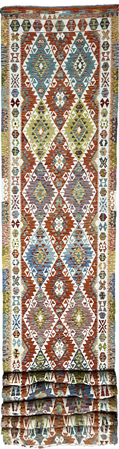 Afghan flatweave Kilim 770x127cm | Rug#26537