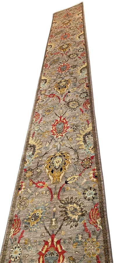 Afghan Turkaman Safavid-Flowers-Design 600x79cm | Rug# 26798