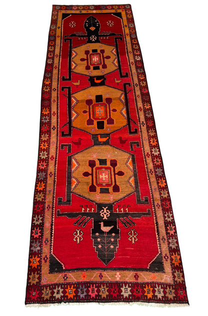 Vintage Meshkin Tribal Runner, Persia 390x122cm | Rug# 1001FA