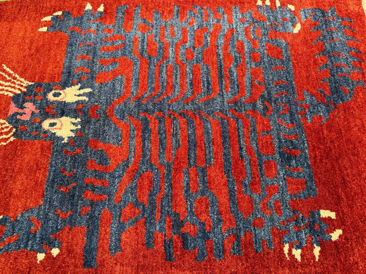 Afghan Re-Weave Antique Tibetan Dragon Rug 173×126 cm | Rug# 1001TDE