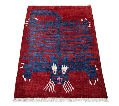 Afghan Re-Weave Antique Tibetan Dragon Rug 173×126 cm | Rug# 1001TDE
