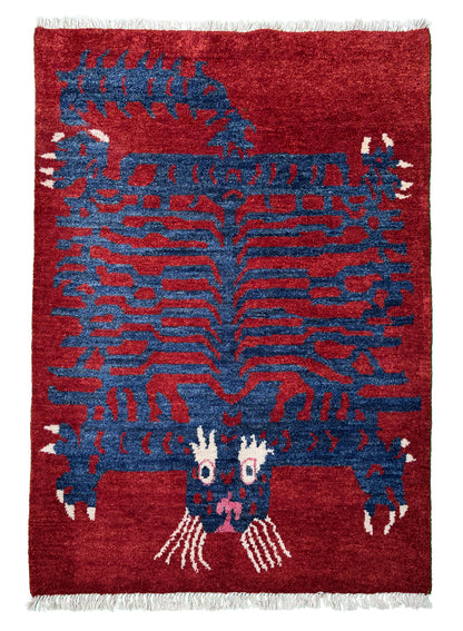 Afghan Re-Weave Antique Tibetan Dragon Rug 173×126 cm | Rug# 1001TDE