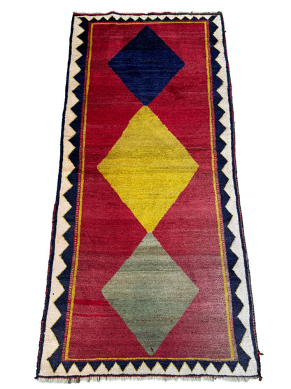 Vintage Nomadic Gabbeh   236x107 cm | Rug# 1001T