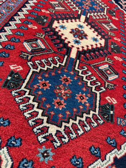 Vintage Yalameh poshtie, circa 1970, Persia,  97x58cm | Rug# 10084