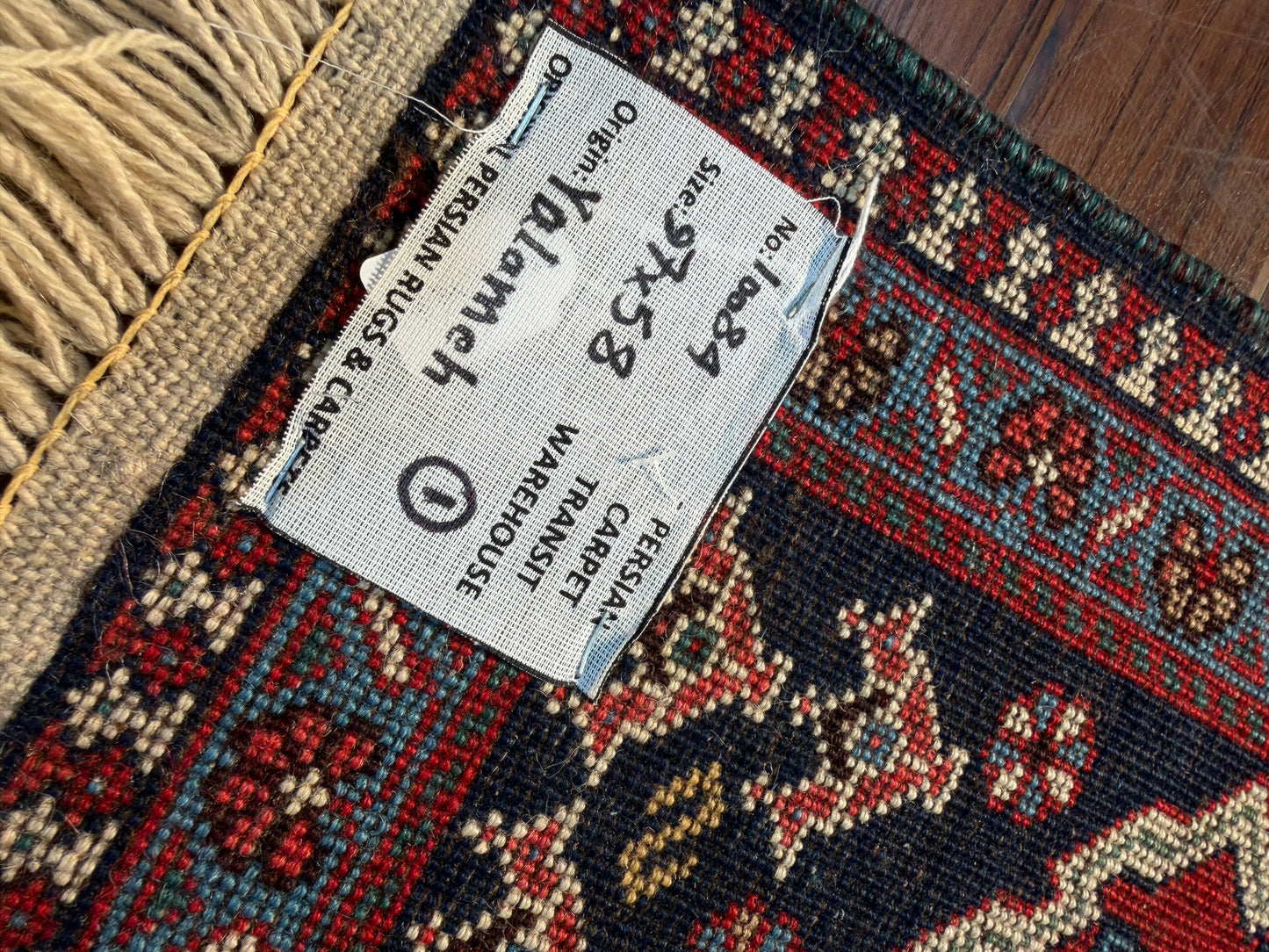 Vintage Yalameh poshtie, circa 1970, Persia,  97x58cm | Rug# 10084