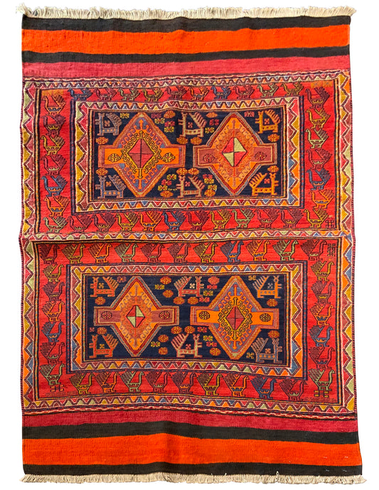 Antique Bedding-bag Tacheh, Persia, size 174×115 cm | Rug# 10481