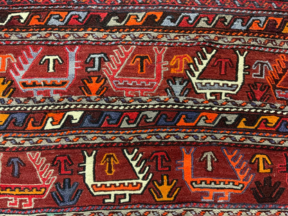 Vintage Azari-Saumak, circa 1940, Mafresh face, fine wool 191x117 cm | Rug# 10483