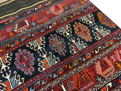 Vintage Azari-Saumak, circa 1940, Mafresh face, fine wool 191x117 cm | Rug# 10483