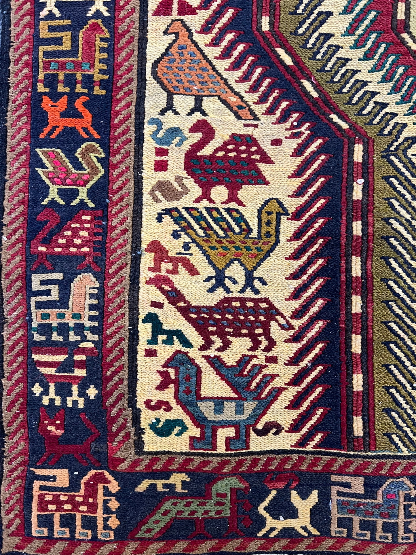 Quchan Sumac weave Day-bed runner  circa 1970, rare 190x94 cm | Rug# 10486