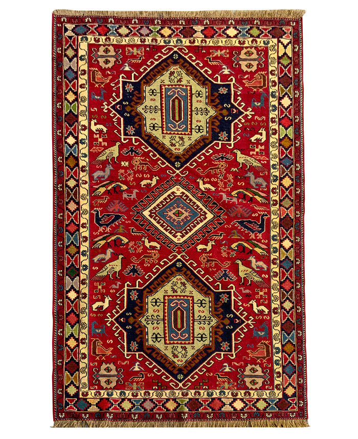 Rare Persian Azerbaijan Soumak Rug 195x130 cm | Rug# 10497