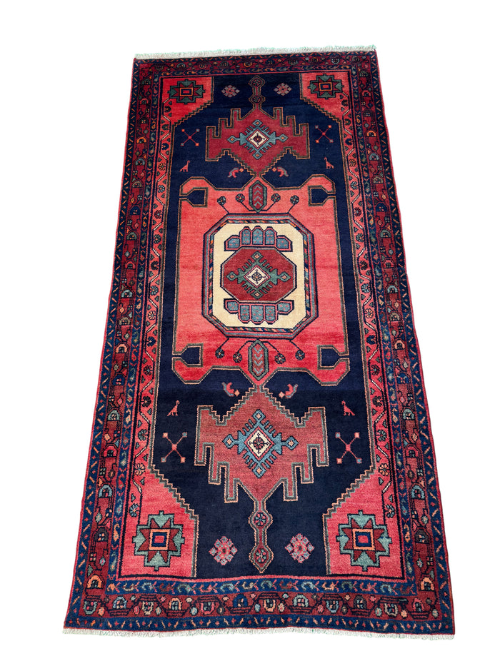 Tribal Shahsavand day-bed rug, Persia 232×111 cm | Rug# 10549