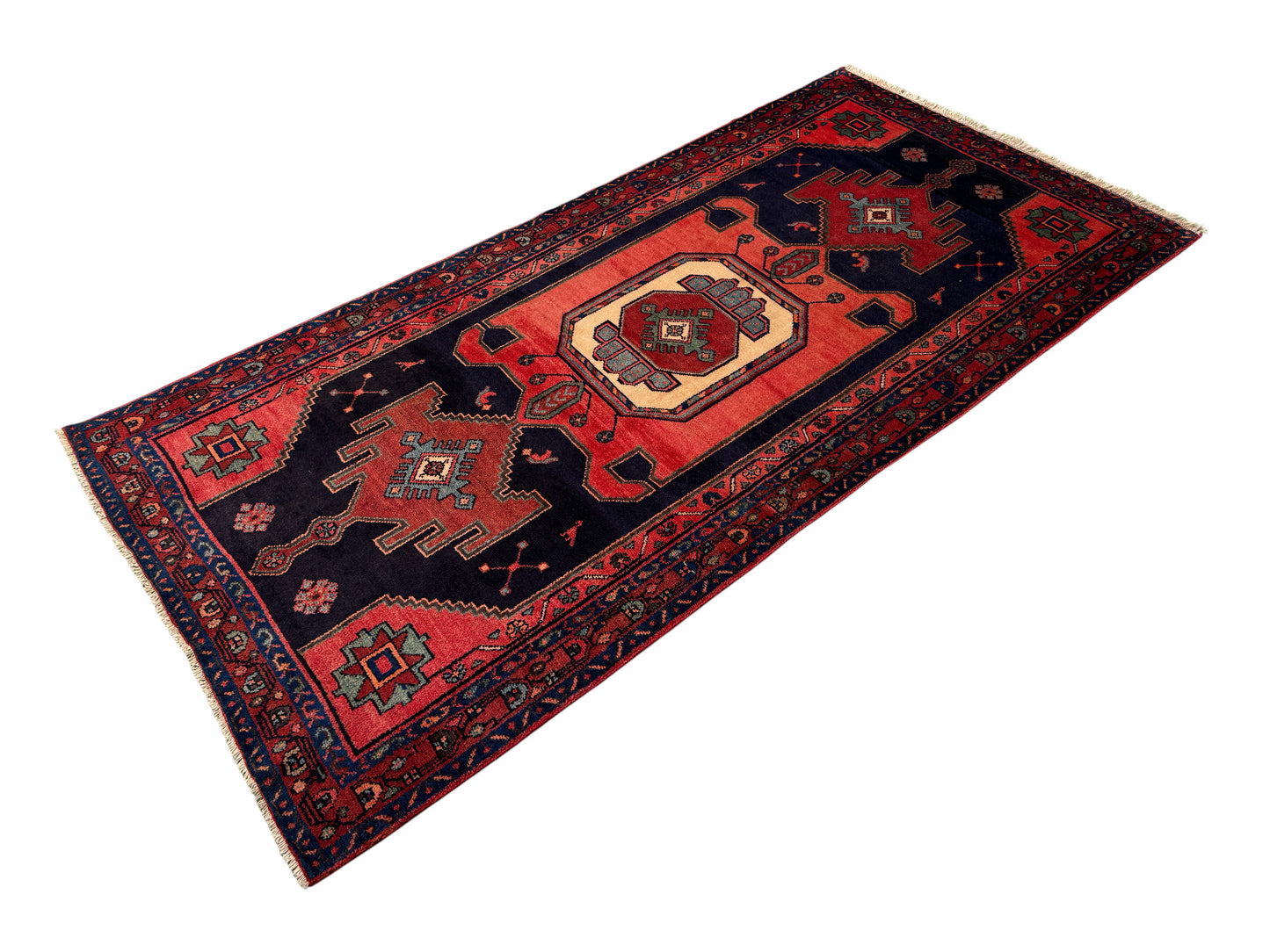 Tribal Shahsavand day-bed rug, Persia 232×111 cm | Rug# 10549