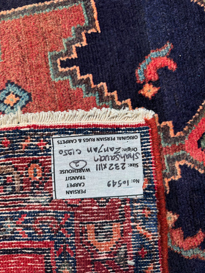 Tribal Shahsavand day-bed rug, Persia 232×111 cm | Rug# 10549