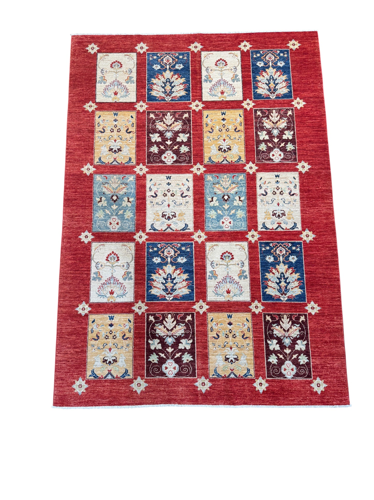 Afghan Turkaman weave, Graden design 230×161 cm | Rug# 10642