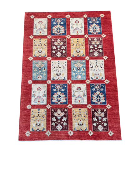 Afghan Turkaman weave, Graden design 230×161 cm | Rug# 10642