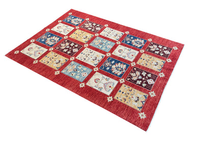 Afghan Turkaman weave, Graden design 230×161 cm | Rug# 10642