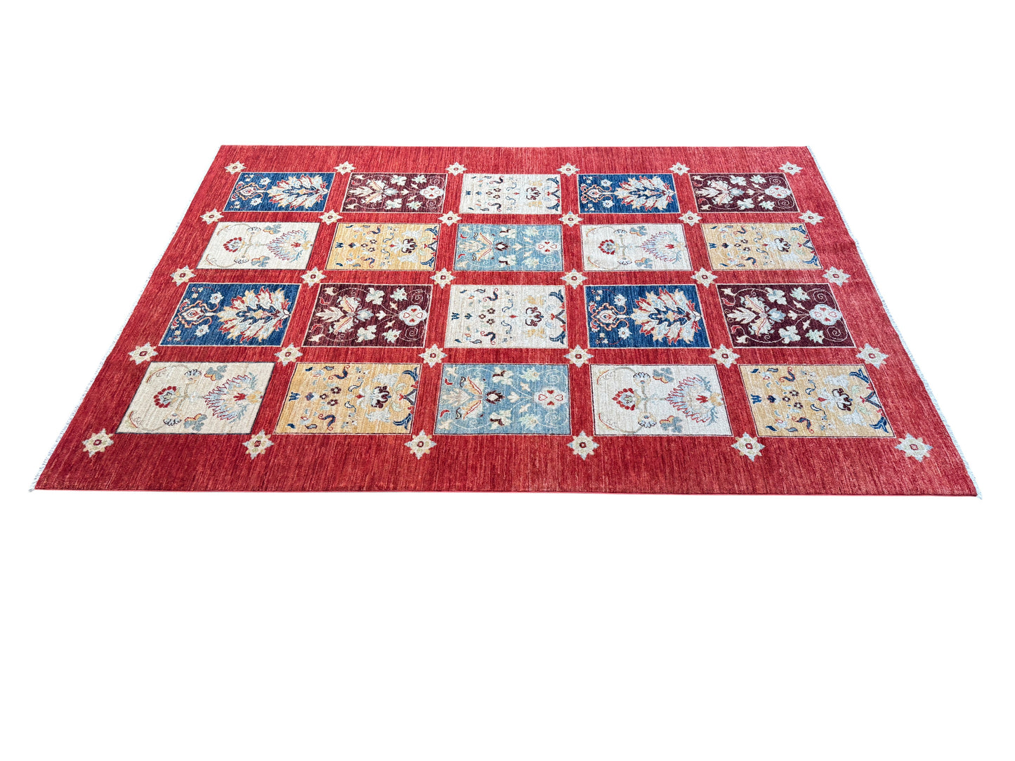 Afghan Turkaman weave, Graden design 230×161 cm | Rug# 10642