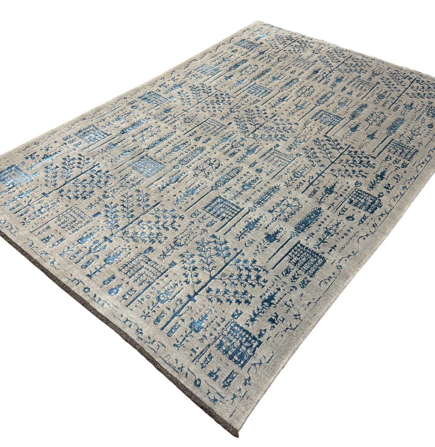 Transitional classic rug, fine wool and bamboo-silk 298x208cm | Rug# 10649