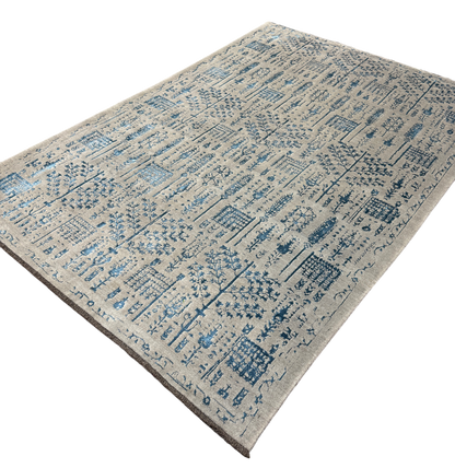 Transitional classic rug, fine wool and bamboo-silk 298x208cm | Rug# 10649