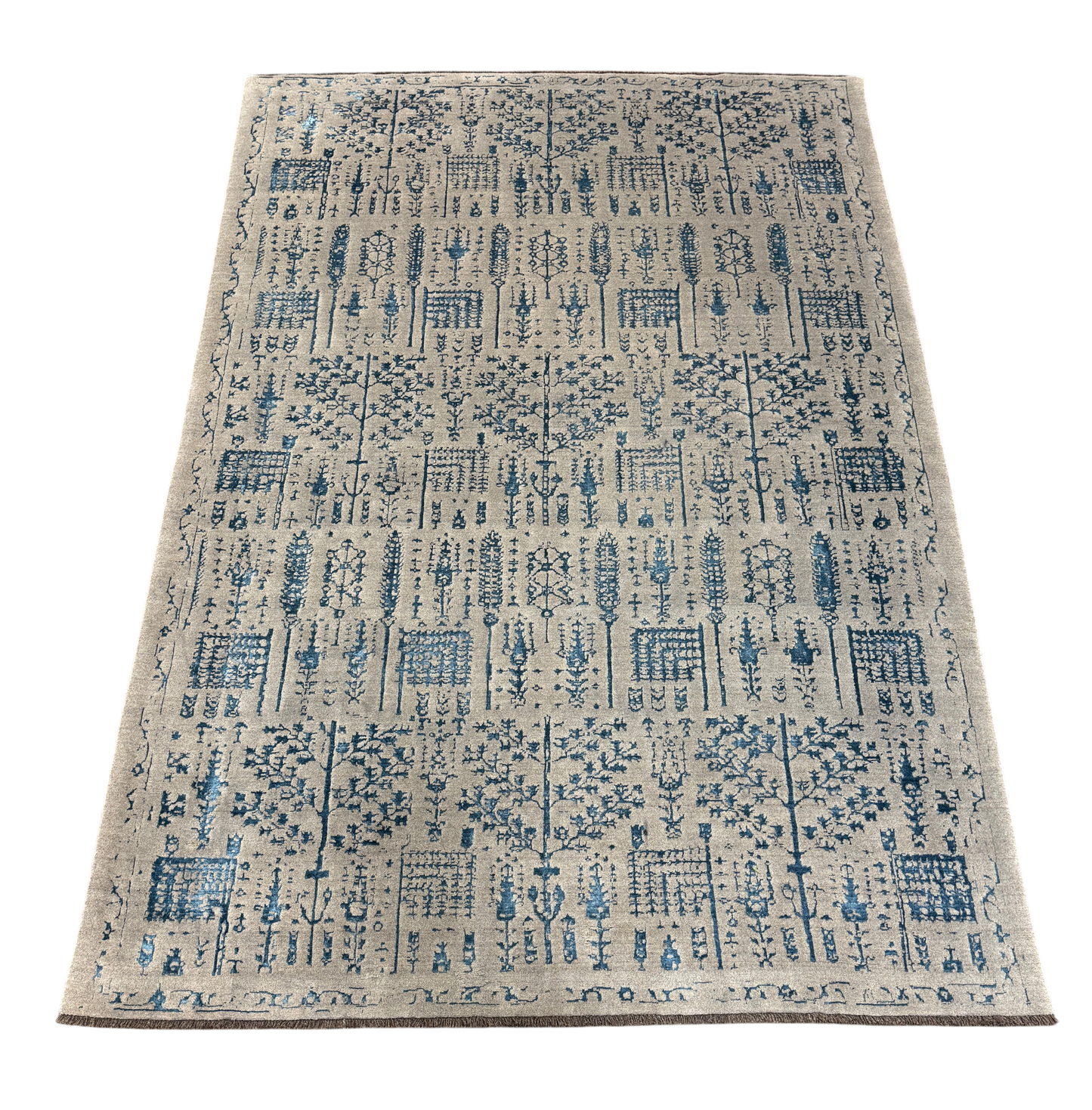 Transitional classic rug, fine wool and bamboo-silk 298x208cm | Rug# 10649