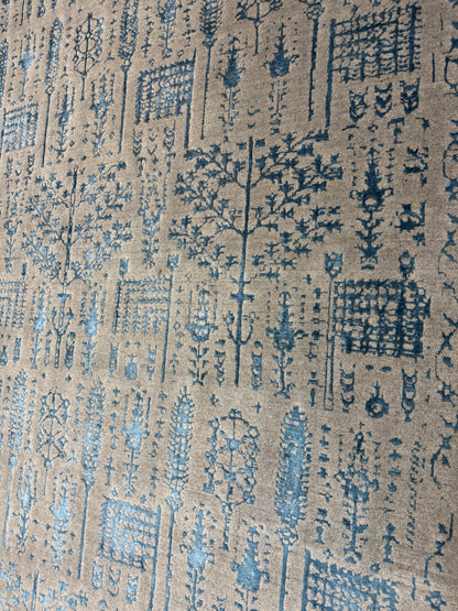 Transitional classic rug, fine wool and bamboo-silk 298x208cm | Rug# 10649
