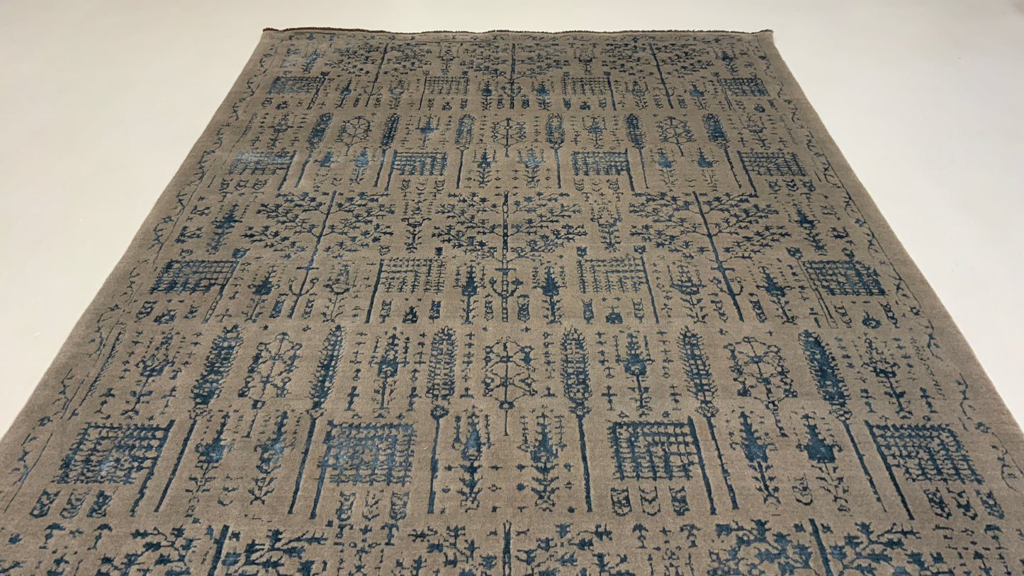 Transitional classic rug, fine wool and bamboo-silk 298x208cm | Rug# 10649