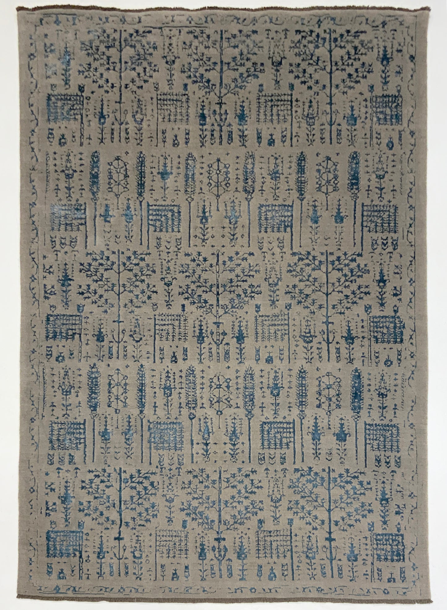 Transitional classic rug, fine wool and bamboo-silk 298x208cm | Rug# 10649