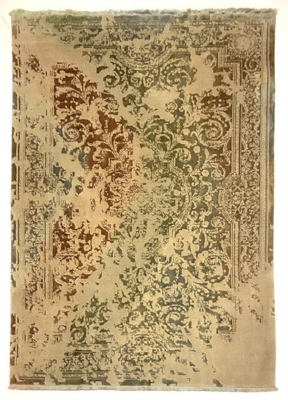 Hand-woven fine wool and bamboo silk pile  Transitional rug 280x178cm  | Rug# 10651