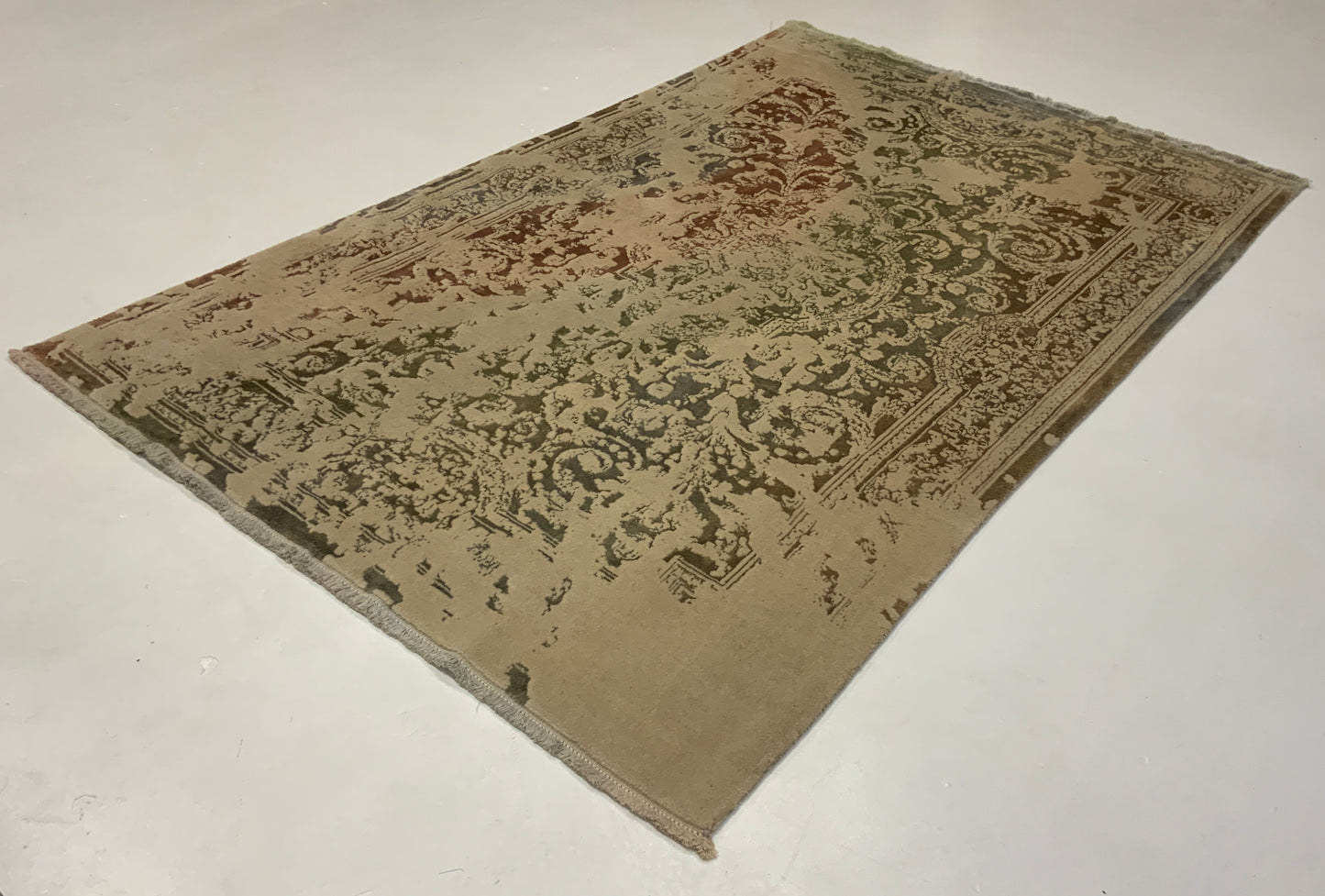Hand-woven fine wool and bamboo silk pile  Transitional rug 280x178cm  | Rug# 10651