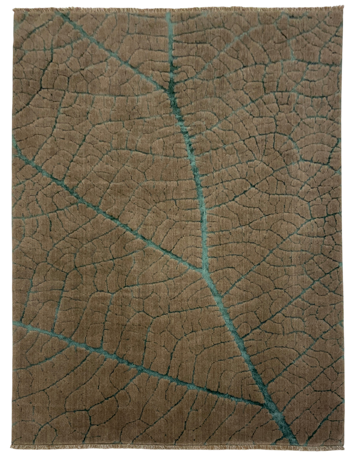 Wool & Bamboo Silk Botanical Rug 234x170 cm | Rug# 10666