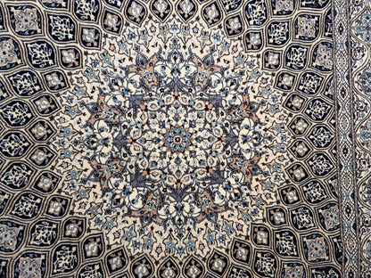 Persian Nain 6LA, silk inlay, Persia 300x203cm | Rug# 11007