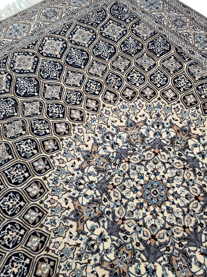 Persian Nain 6LA, silk inlay, Persia 300x203cm | Rug# 11007