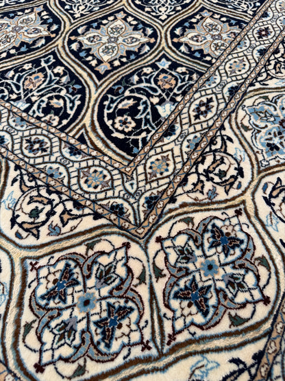 Persian Nain 6LA, silk inlay, Persia 300x203cm | Rug# 11007