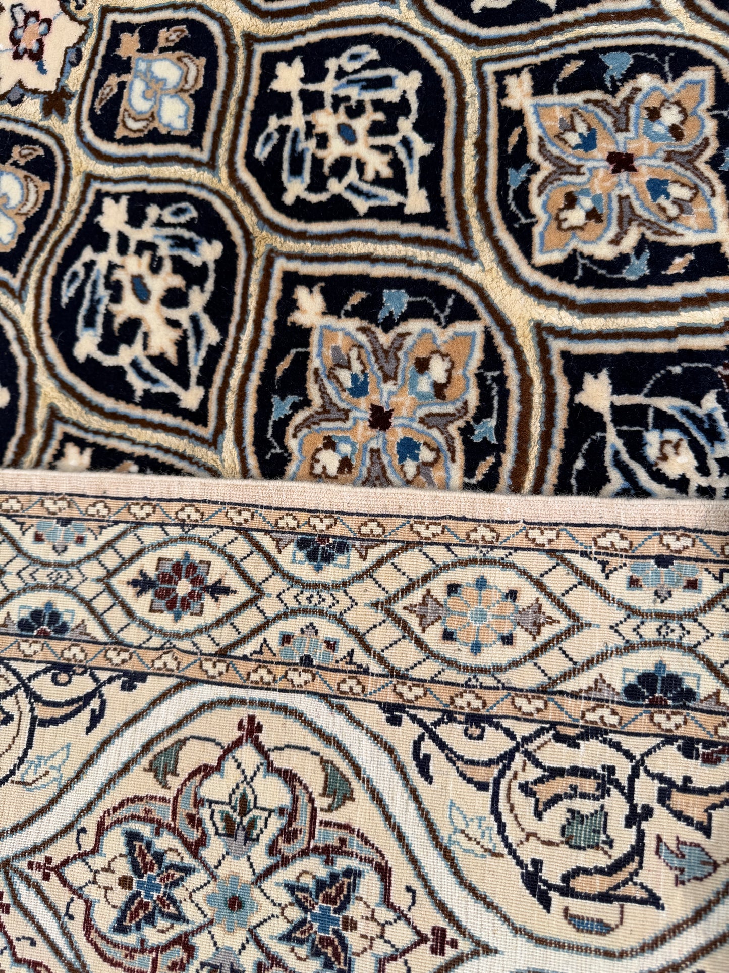 Persian Nain 6LA, silk inlay, Persia 300x203cm | Rug# 11007