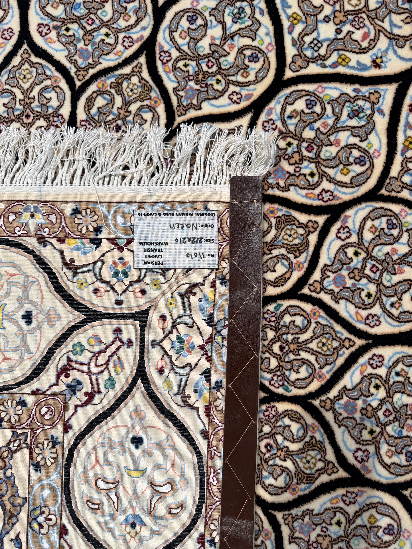 Persian Nain 6LA, silk inlay, Mandela Dome design,  Persia 212X210cm | Rug# 11010