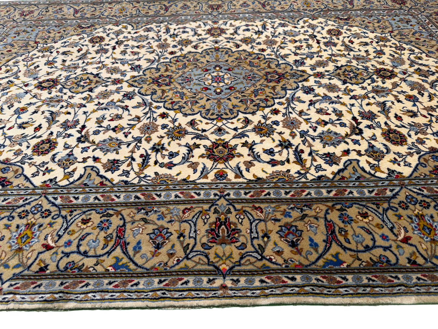 Superfine signed Persian Kashan (one of a pair) 223x143cm | Rug# 11017