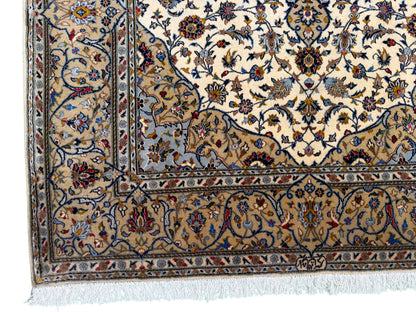 Superfine signed Persian Kashan (one of a pair) 223x143cm | Rug# 11017