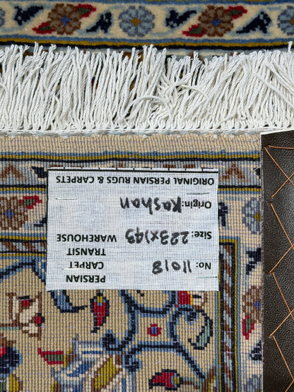 Superfine signed Persian Kashan (one of a pair) 223x143cm | Rug# 11018