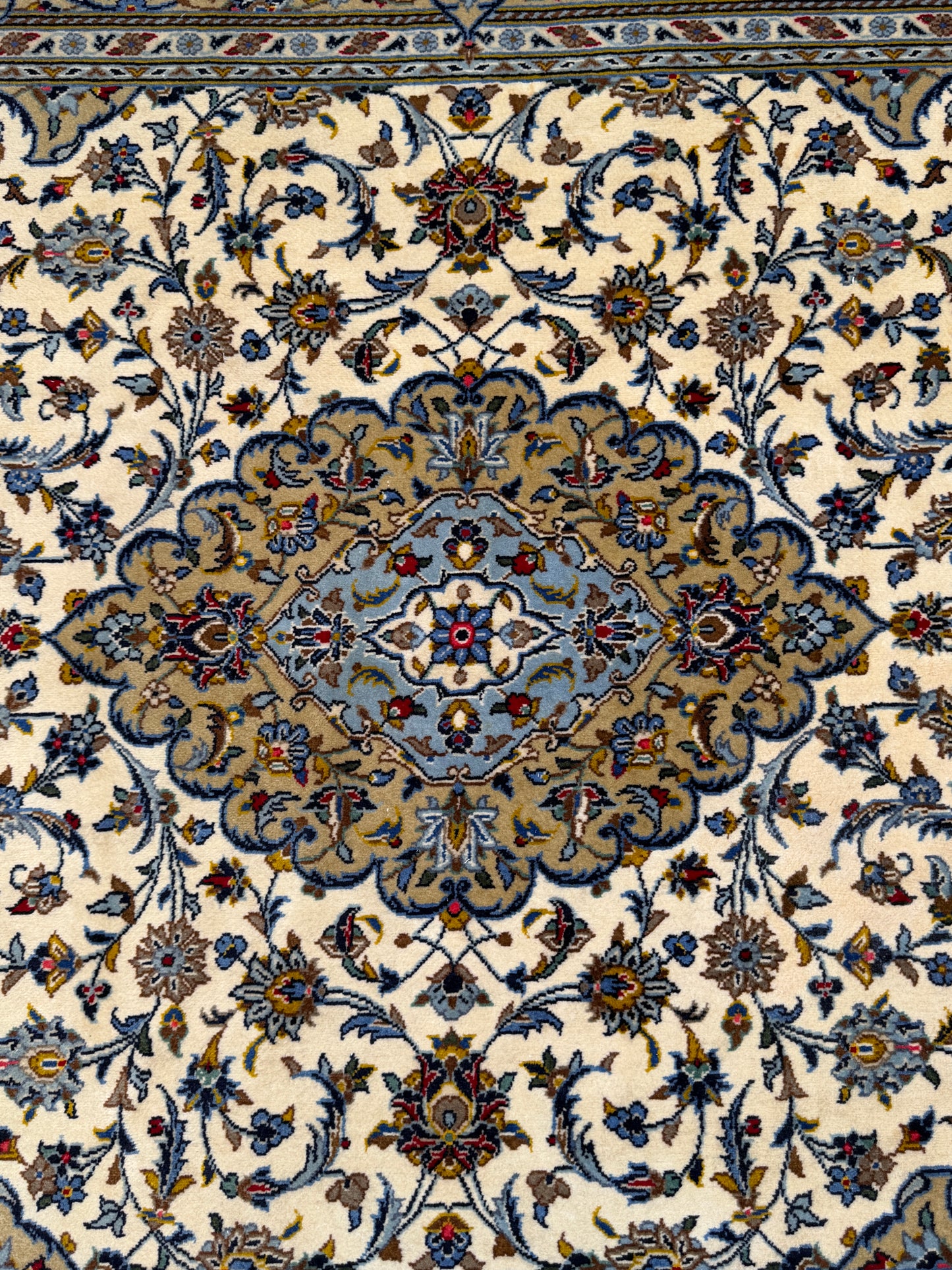 Superfine signed Persian Kashan (one of a pair) 223x143cm | Rug# 11018