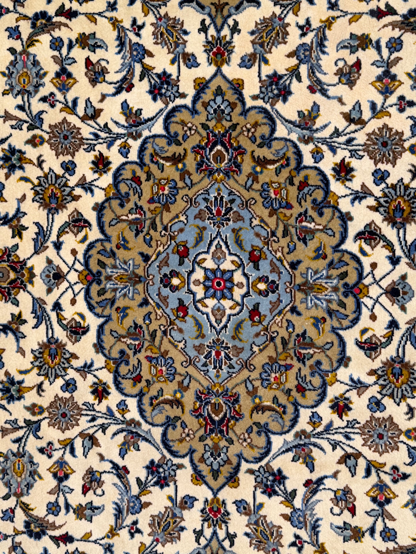 Superfine signed Persian Kashan (one of a pair) 223x143cm | Rug# 11018