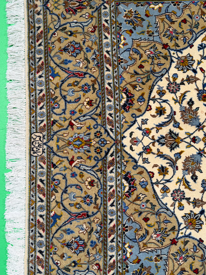 Superfine signed Persian Kashan (one of a pair) 223x143cm | Rug# 11018