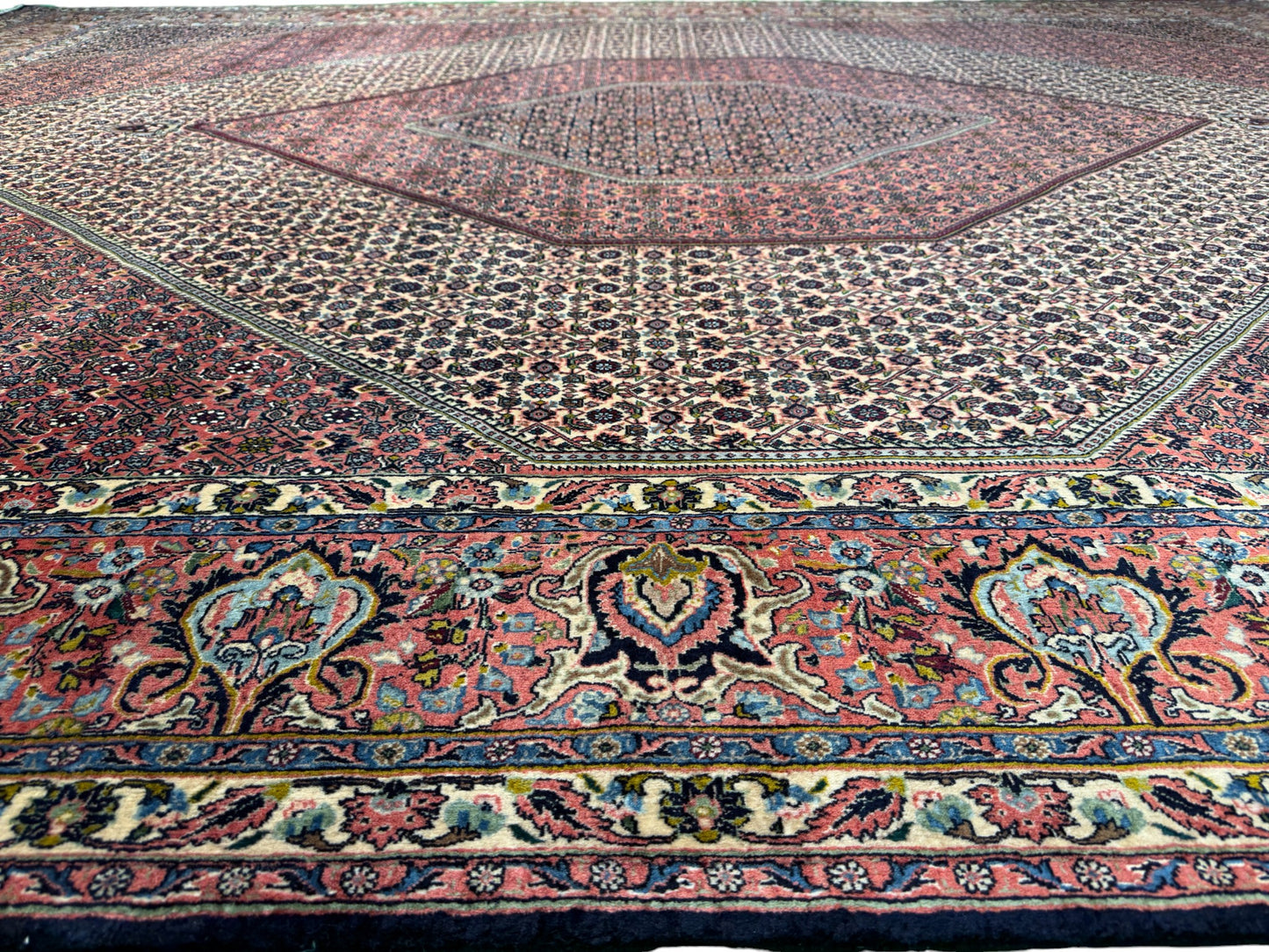 Superfine and very durable Bijar, Persia 402x307cm | Rug# 11029