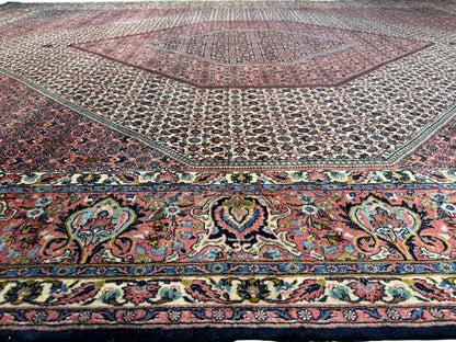 Superfine and very durable Bijar, Persia 402x307cm | Rug# 11029