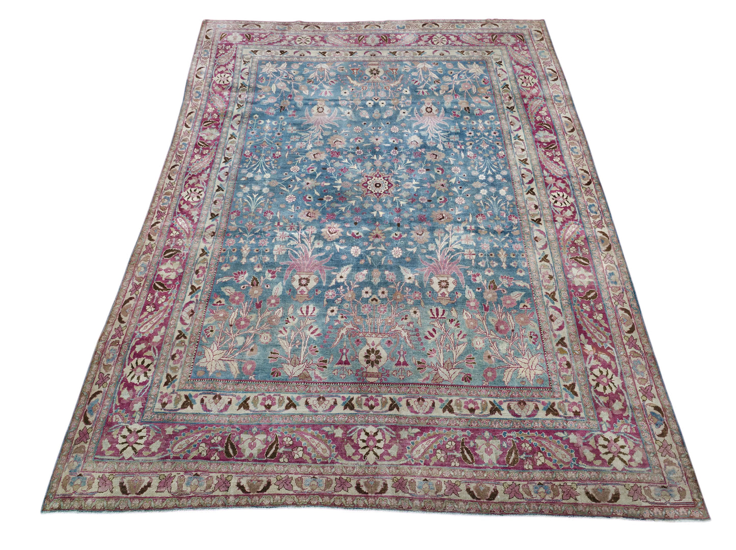 Hand knotted antique Tabriz-Khoy carpet 371×249 cm | Rug# 11502