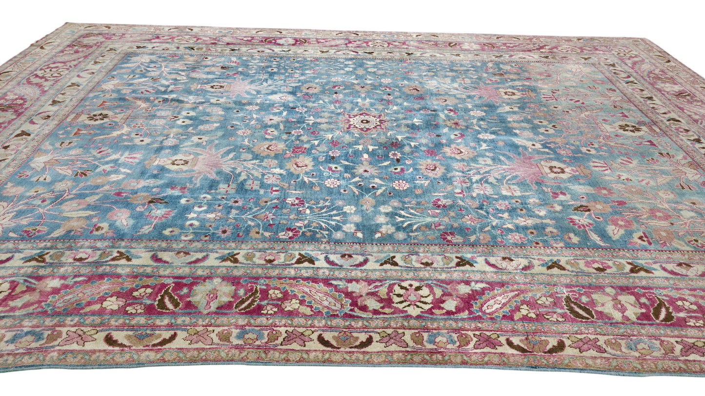 Hand knotted antique Tabriz-Khoy carpet 371×249 cm | Rug# 11502